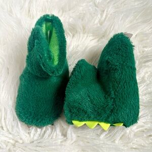 Carter’s Toddler Boys Green Dinosaur Feet Slippers Size M 7/8